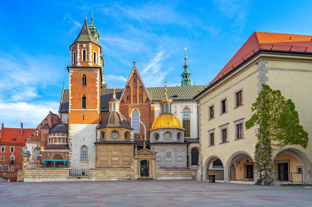 Reconstructed old town with a royal castle and square