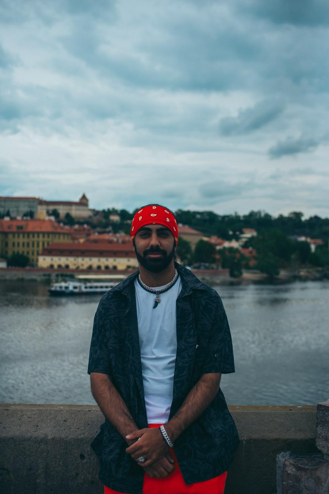 Portrait of a bearded Polish man travel editor